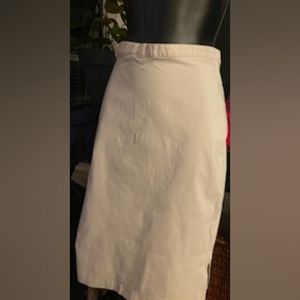 Cream Pencil Midi Skirt